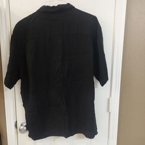 Men's black silk shirt
